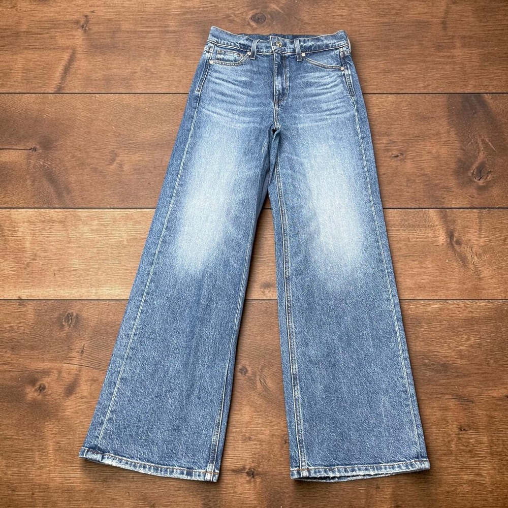 AYR The Secret Sauce Wide Leg Jeans Blue High Rise Size 25S Made in LA